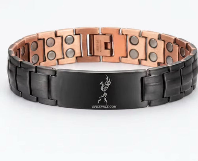 Bracelet Magnétique Sphennix - Acier Inoxydable & Cuivre